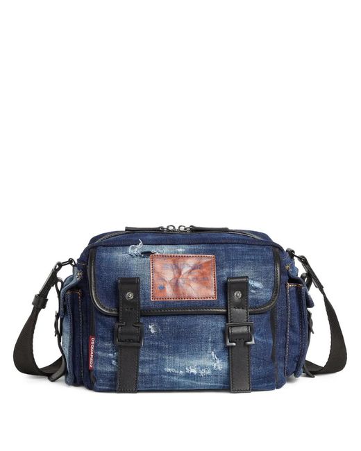 DSquared² Blue Five Pocket Messenger Bag for men