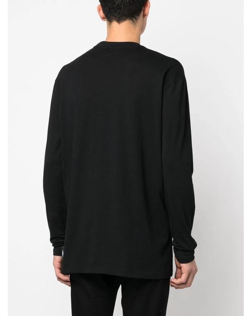 Philipp Plein Black Tiger-Motif Long-Sleeved T-Shirt for men