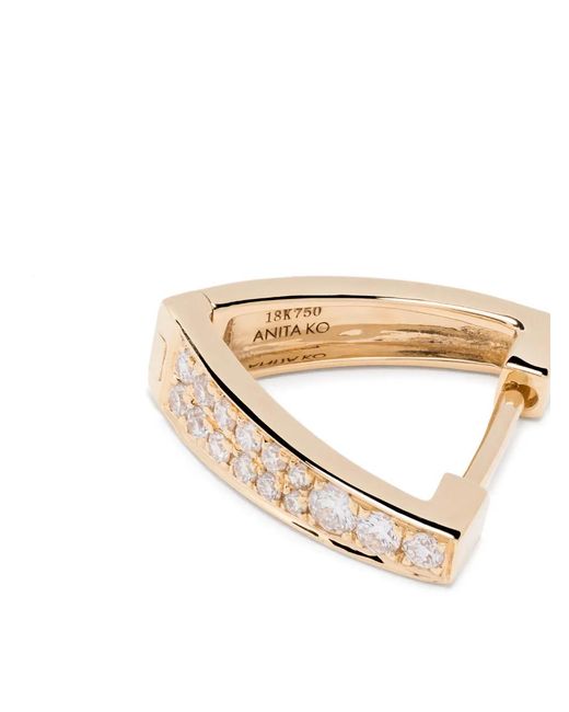 Anita Ko White 18Kt Triangle Diamond Huggie Hoops