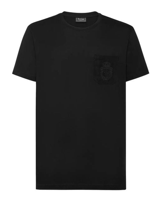 Billionaire Black Crest Round-Neck T-Shirt for men