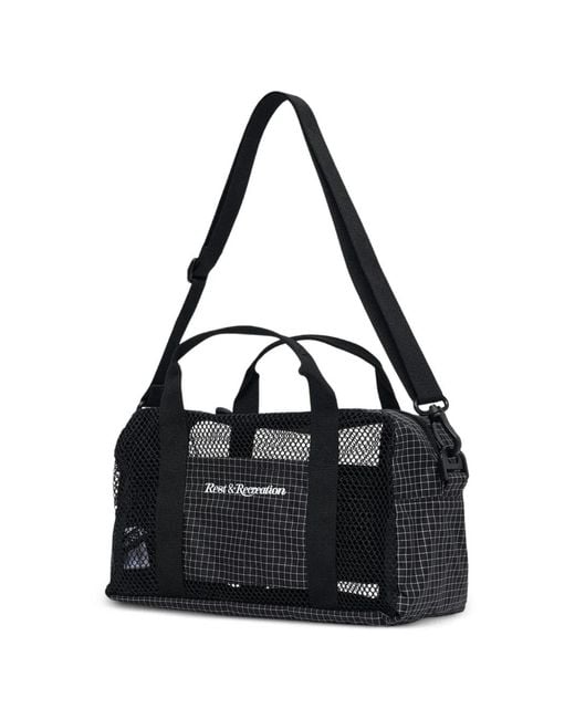 Rest&Recreation Black Mesh Grid-Pattern Duffle Bag