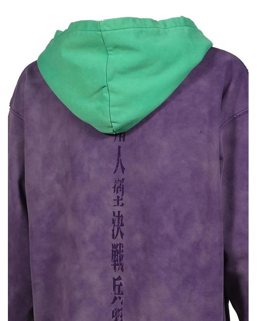 EVANGELI0N 95 Purple 0081 Parka Distressed Garment-Dyed Hoodie for men