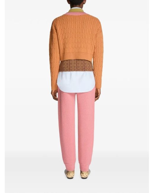 Dries Van Noten Orange Layered Wool Sweater for men