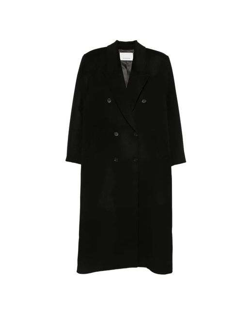 Frankie Shop Black Gaia Double-Breasted Coat