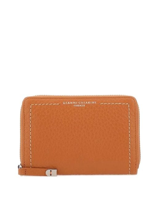 Gianni Chiarini Orange Bubble Grained-Leather Wallet