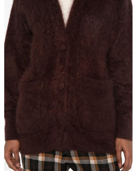 Forte_forte Brown Brushed-Knit Cardigan
