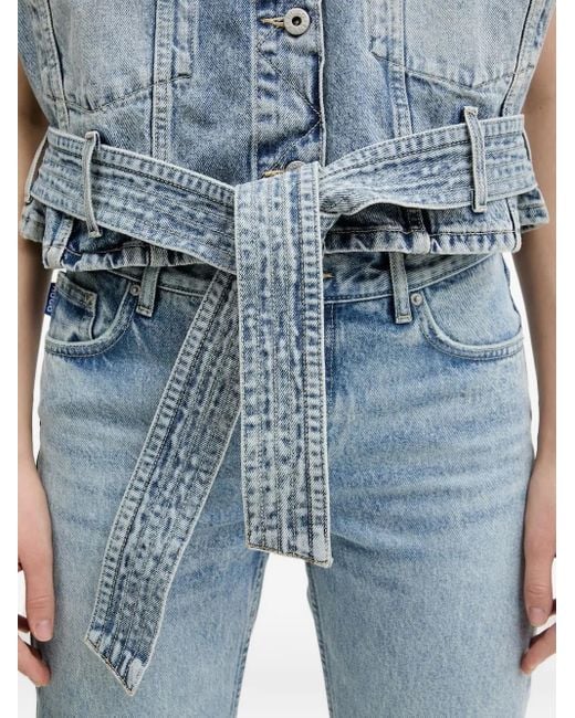 HUGO Blue Ärmellose Jeansjacke mit Gürtel