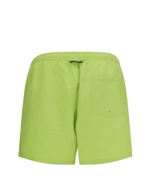Fred Perry Green Logo-Embroidered Drawstring Swim Shorts for men