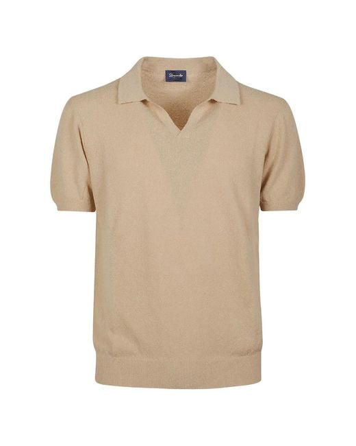 Drumohr Natural Wingtip-Collar T-Shirt for men
