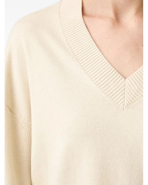 Marc O' Polo White V-Neck Sweater