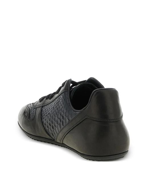 Rick Owens Black Minimal Leather Sneakers for men