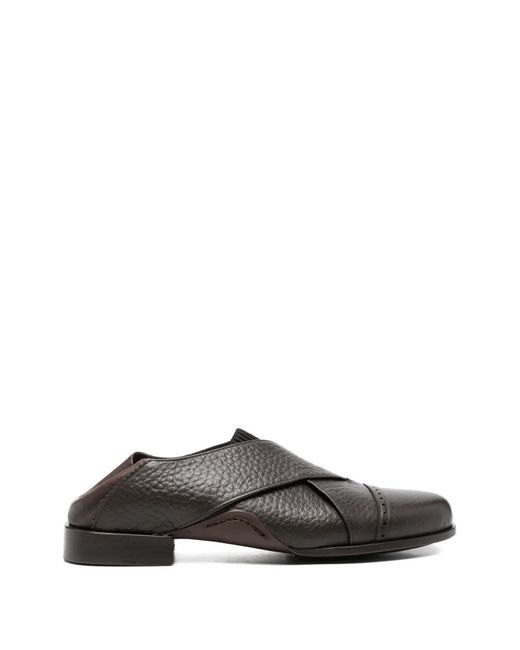 NULLUS Gray Cap-Toe Loafers for men