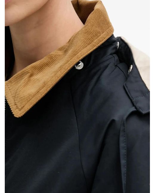 Barbour Blue Maia Hooded Corduroy-Collar Coat