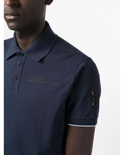 North Sails Blue Contrasting-Trim Polo Shirt for men