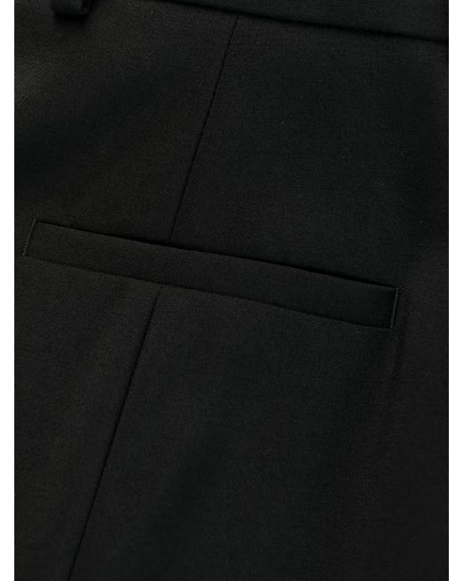 McQueen Black Cropped Wool Trousers