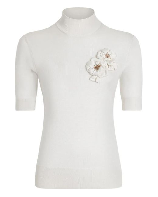 Dolce & Gabbana White Silk Knitted Top