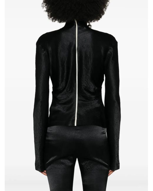 Nanushka Black High-Neck Draped Top