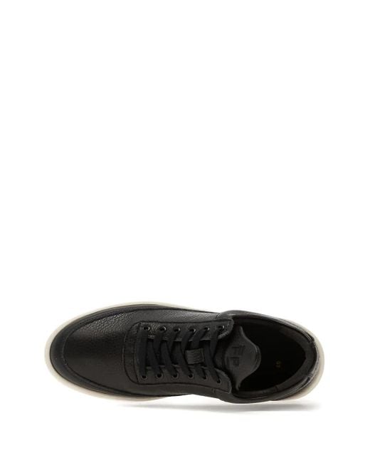 Filling Pieces Black Grained Low Top Sneakers