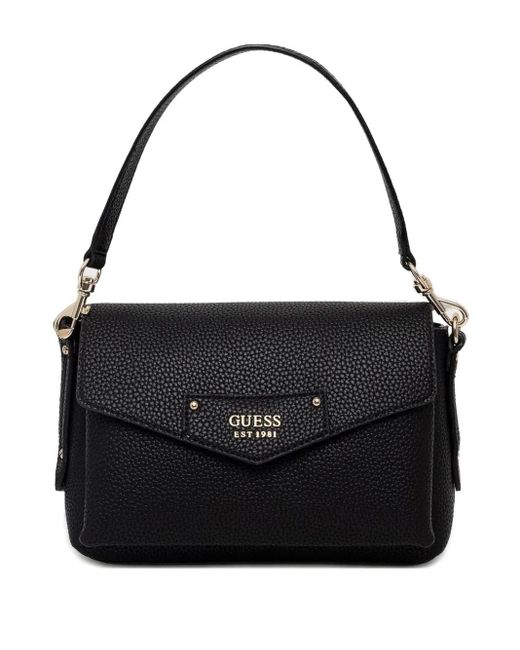 Guess Black Logo-Lettering Shoulder Bag