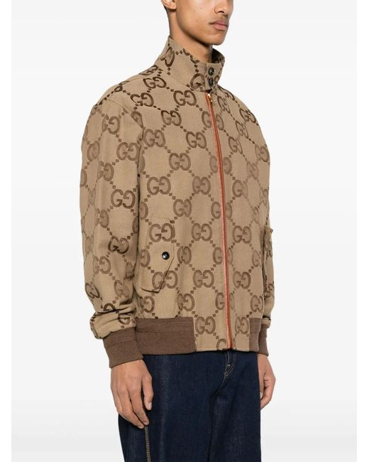Gucci Brown Jumbo Gg Canvas Jacket for men