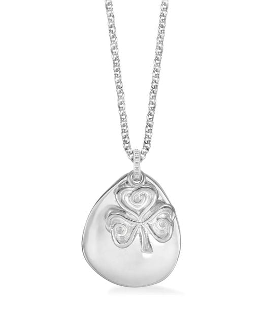 Dower & Hall White Clover-Motif Necklace for men