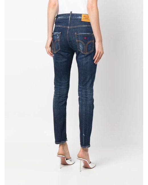 DSquared² Blue Mid-Rise Skinny Jeans