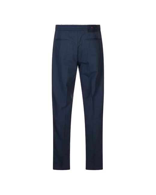 Kiton Blue Pantalon Plissé À Taille Élastiquée for men