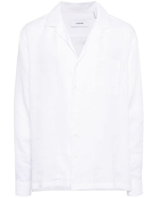 Chemise à col italien Lardini pour homme en coloris White