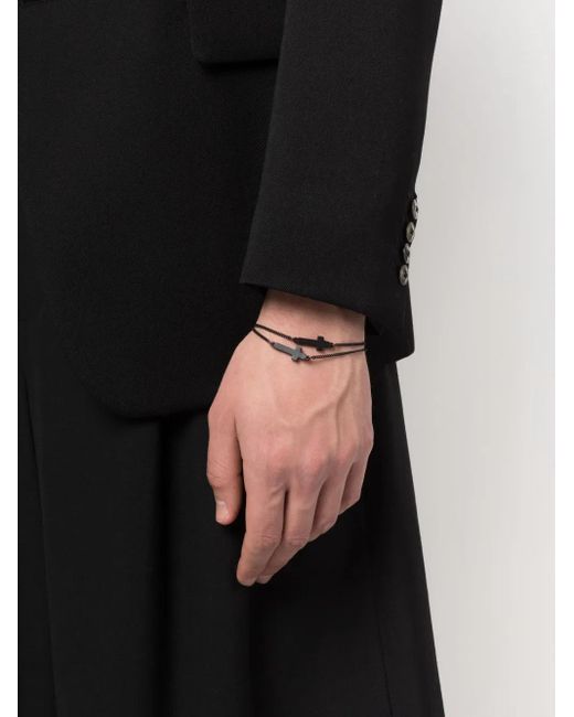 DSquared² Black Double Cross Bracelet for men