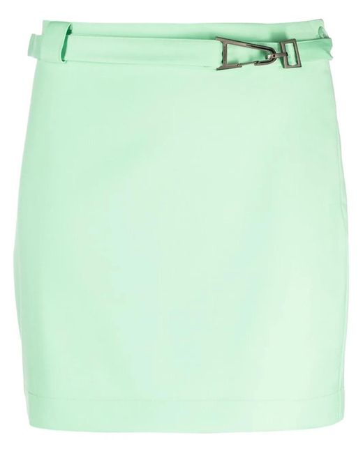 Patrizia Pepe Green Belted Straight Mini Skirt