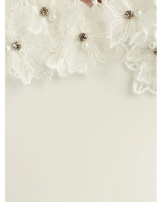 Tadashi Shoji White Floral-Appliqué Maxi Dress