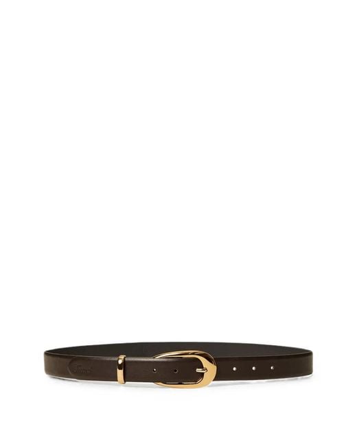 Twinset White Leather Belt With Oval Buckle