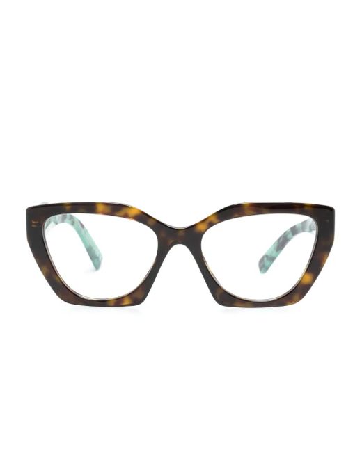 Prada Brown Pr 09Yv Square-Frame Glasses