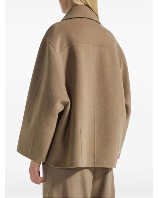 Seventy Brown Button-Fastening Spread-Collar Coat