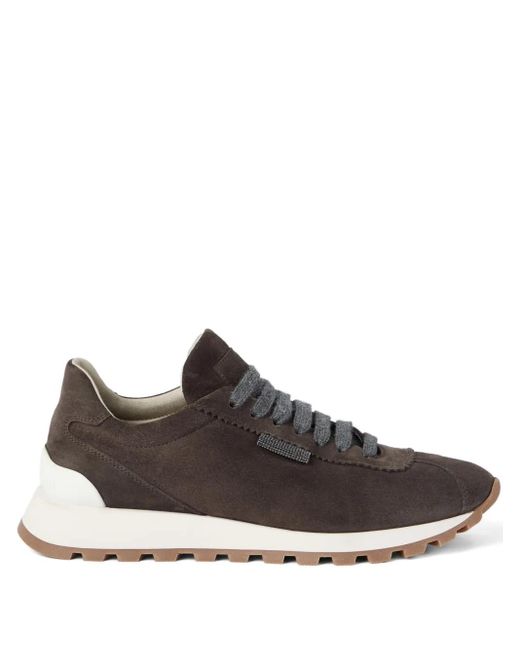 Brunello Cucinelli Brown Suede Sneakers