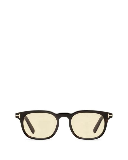 Tom Ford Black Alternative Fit Rectangular-Frame Sunglasses for men
