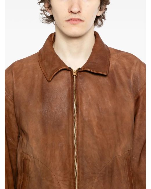 Visvim Strato Leren Jack in het Brown voor heren