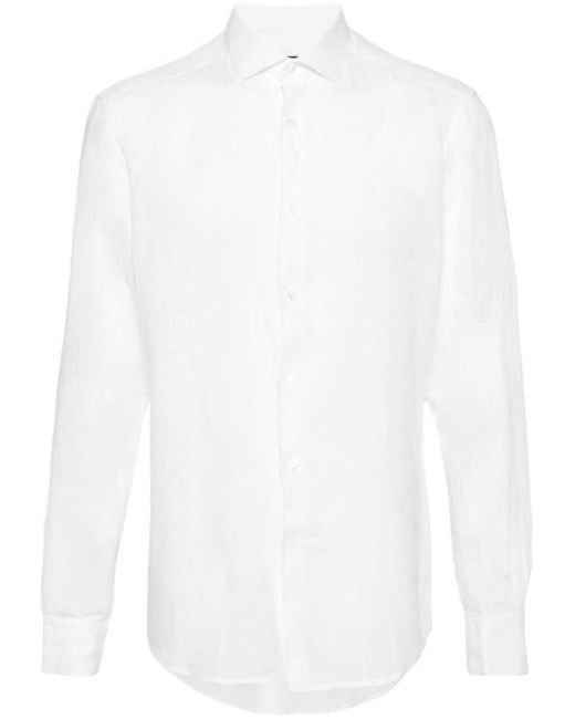 Zegna Hemd aus Leinen in White für Herren