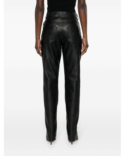 Stella McCartney Black Lace-up Faux-leather Trousers