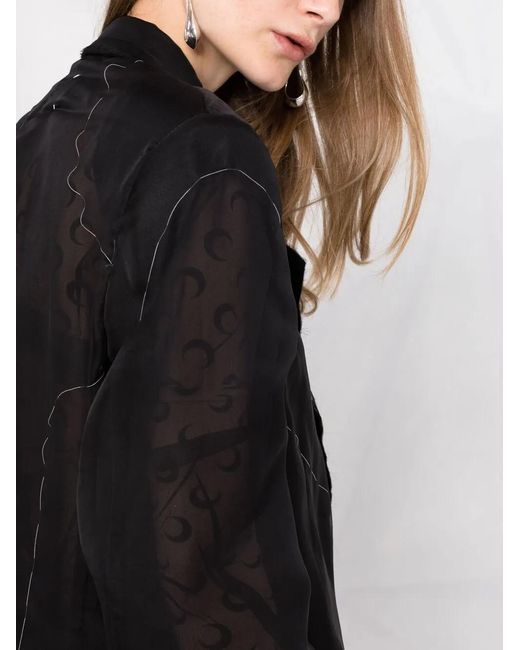 Maison Margiela Black Sheer-Panel Single-Breasted Jacket