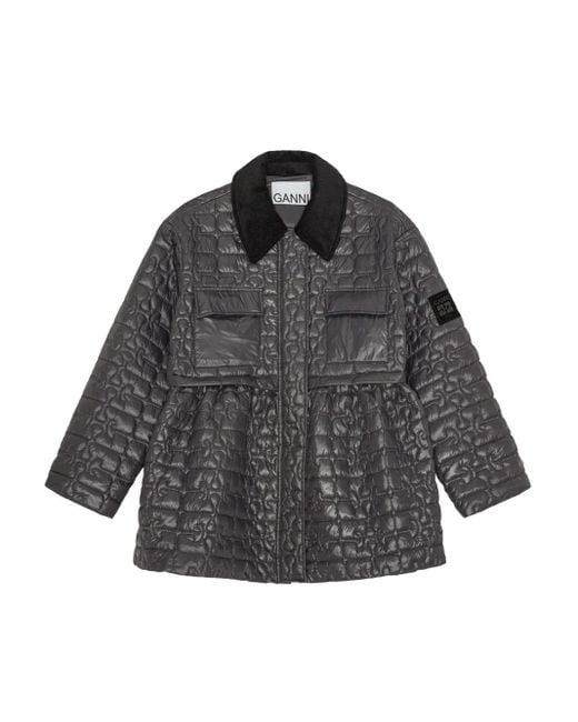 Ganni Gray Quilted Jacket
