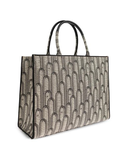 Furla White Large Opportunity Patterned Tote Bag