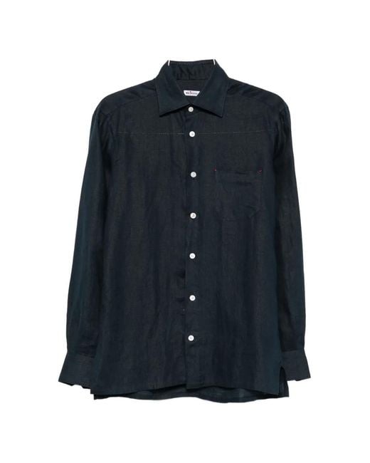 Kiton Blue Chest-Pocket Shirt for men