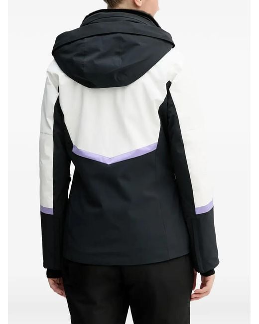 Descente Black Colour-Block Hooded Ski Jacket