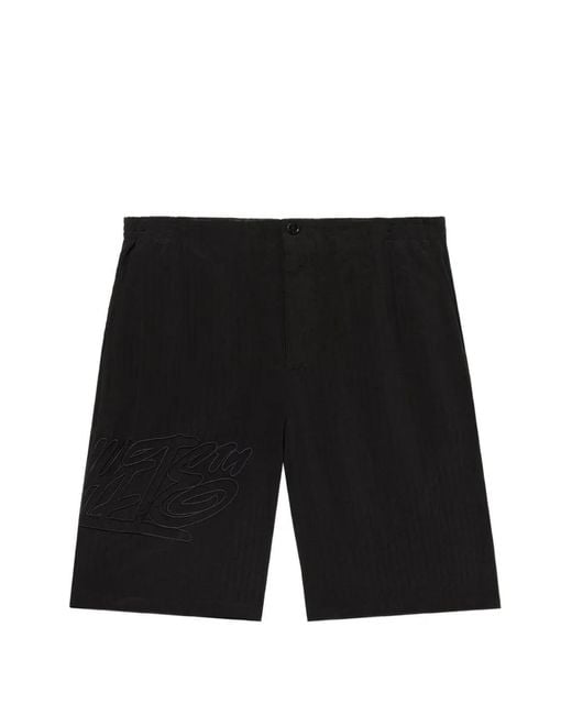 Off-White c/o Virgil Abloh Black Handstyle Logo Organza Bowling Shorts for men