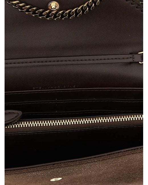 Stella McCartney Brown Falabella Wallet-On-Chain Clutch Bag