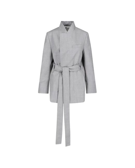 Sa Su Phi Gray Lauren Belted Wool Coat