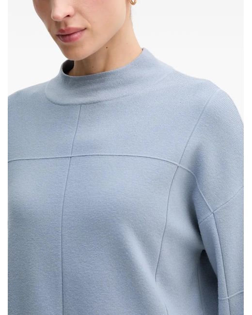 Joseph Ribkoff Blue Seam-Details High-Neck Sweater
