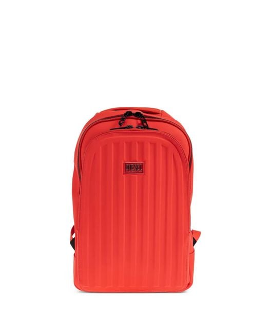 DIESEL Red Sac À Dos Nervuré À Plaque Logo