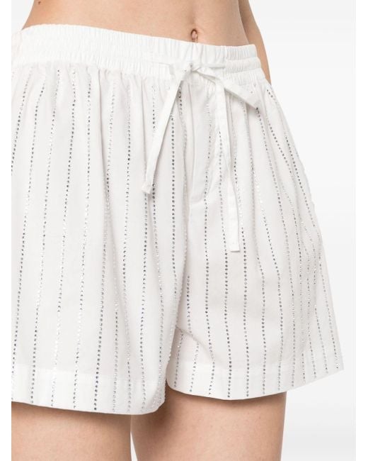 Giuseppe Di Morabito rhinestone-embellished striped mini shorts - Blue